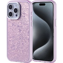 Ummeslem Apple iPhone 15 Pro Max Cep Telefonu Için Uyumlu Kılıf Kapak Taşlı Tasarımlı Kapi