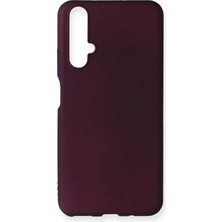 Ummeslem Huawei Honor 20 Için Uyumlu Kılıf Yumuaşk Renkli Esnek Premium Rubber Silikon - Mürdüm