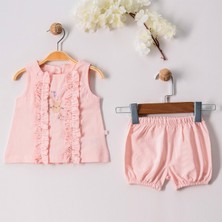 Carmin Baby Pamuklu Nakış Detaylı Kız Bebek Ikili Takım