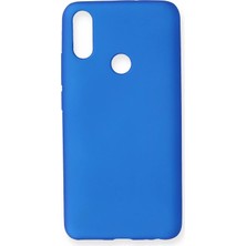 Ummeslem Meizu Note 9 Için Uyumlu Kılıf Yumuaşk Renkli Esnek Premium Rubber Silikon - Mavi