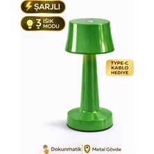 Zen Light Metal Dokunmatik Şarjlı Masa Lambası | 3 Kademe Işık | Kablosuz LED Gece Lambası | Type-C Şarjlı | Modern Tasarım