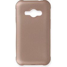 Ummeslem Samsung Galaxy J1 Ace Için Uyumlu Kılıf Yumuaşk Renkli Esnek Premium Rubber Silikon - Rose Gold