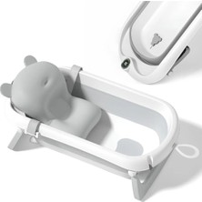 NPOL Katlanabilir Termometreli Bebek Küveti, Kaymaz Banyo Yastığı - Yenidoğan Bebekler İçin Küvet