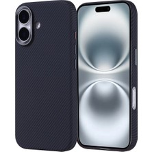 Ummeslem Apple iPhone 16 Için Uyumlu Kılıf Kapak M-Safe Şarj Özellikli Karbon Fiber Görünümlü Nekst