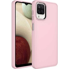 Ummeslem Samsung Galaxy M22 Kılıf Metal Çerçeve ve Buton Tasarımlı Silikon Cep Telefonu Için Uyumlu Kapak Luna Kapak