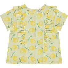 Civil Girls Limon Desenli 6-9 Yaş Gömlek - Sarı