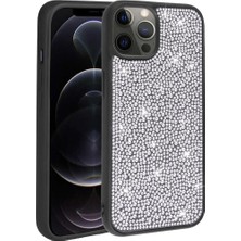 Ummeslem Apple iPhone 12 Pro Max Kılıf Parlak Taşlı Tasarım Cep Telefonu Için Uyumlu Kapak Ston Kapak