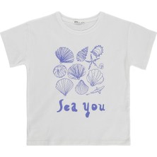 Civil Girls See You Baskılı 10-13 Yaş Tişört - Kırık Beyaz