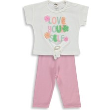 Civil Baby Garnili Çiçek Baskılı 6-18 Ay Takım - Ekru