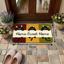 Kediler Desenli Kapı Önü ve Iç Mekan Paspası