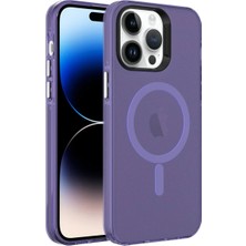 Ummeslem Apple iPhone 14 Pro Max Kılıf Cep Telefonu Için Uyumlu Kapak M-Safe Şarj Buzlu Transparan C-Pro Sert Kapak