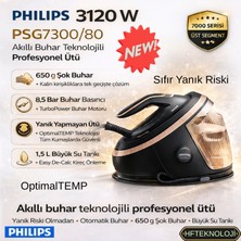 Philips 3120 Watt ile Yeni 7000 Serisi  7300/80 Buhar Kazanlı Ütü- Kahverengi