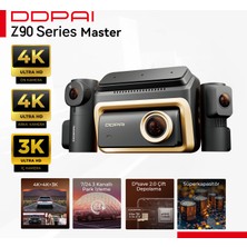 DDPAI Z90 Master 3 Kameralı  64 GB 360° Koruma - Çift 4K UHD Araç Kamerası - Süper Kapasitör - 7/24 Park