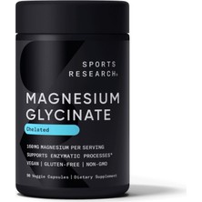 Sports Research Magnesium Glycinate Chelated 160MG - 90 Veggie Capsules - Abd Menşei