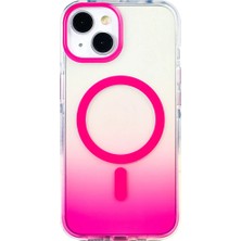 Ummeslem Apple iPhone 14 Için Uyumlu Kılıf M-Safe Şarj Özellikli Transparan Renk Geçişli Toros Kapak