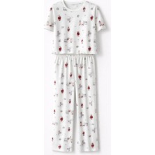 Mjamass Ekru Çok Desenli Pijama Takımı