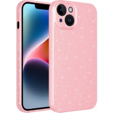 Ummeslem Apple iPhone 14 Plus Kılıf Kamera Korumalı Simli Lüks Cep Telefonu Için Uyumlu Kapak Koton Kapak
