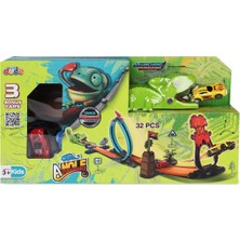 Seher Hediyelik Eşya Seher Oyuncak Fırlatma Bukalemun (4 Kayar Araç Ile) - Yeşil