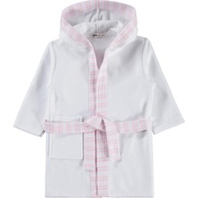 Civil Girls Şeritli 2-10 Yaş Bornoz - Kırık Beyaz