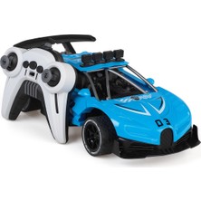 Seher Hediyelik Eşya Seher Oyuncak Büyük Boy 1:14 Yarışçı Uzaktan Kumandalı Araba 2.4g Işıklı ve Duman Atan - Mavi