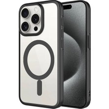 Ummeslem Apple iPhone 15 Pro Kılıf Wireless Şarj Sert Pc Cep Telefonu Için Uyumlu Kapak Mat Riksos M-Safe Kapak
