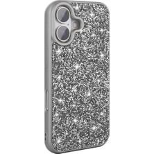 Ummeslem Apple iPhone 16 Cep Telefonu Için Uyumlu Kılıf Kapak Parlak Taşlı Tasarım Pırlanta