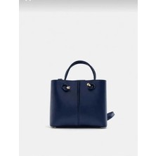 Özüm Çanta Kadın 3 Bölmeli Uzun Askılı Kol ve Omuz Çantası Lacivert