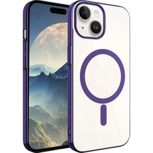 Ummeslem Apple iPhone 15 Plus Kılıf Cep Telefonu Için Uyumlu Kapak Wireless Şarj Özellikli Pixel M-Safe Kapak