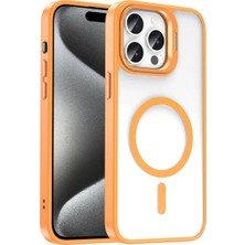 Ummeslem Apple iPhone 15 Pro Max Kılıf M-Safe Şarj Standlı Cep Telefonu Için Uyumlu Kapak M-Safe Klon Lensli Kapak