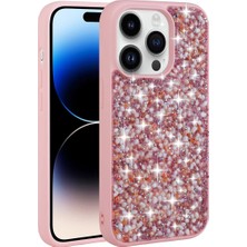 Ummeslem Apple iPhone 14 Pro Kılıf Parlak Taşlı Tasarım Cep Telefonu Için Uyumlu Kapak Linea Kapak