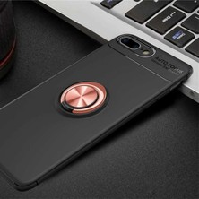 Ummeslem Iphone 7 Plus Uyumlu Cep Telefonu Için Dönebilen Yüzüklü Standlı Silikon Ravel Kapak