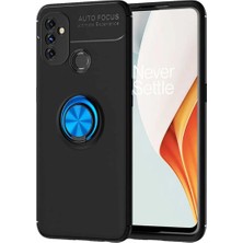 Ummeslem One Plus Nord N100 Uyumlu Cep Telefonu Için Dönebilen Yüzüklü Standlı Silikon Ravel Kapak