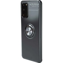 Ummeslem Samsung Galaxy S20 Uyumlu Cep Telefonu Için Dönebilen Yüzüklü Standlı Silikon Ravel Kapak