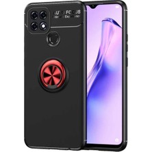 Ummeslem Oppo A15 Uyumlu Cep Telefonu Için Dönebilen Yüzüklü Standlı Silikon Ravel Kapak