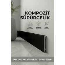 Agk Espumo Kompozit Süpürgelik12 cm Siyah | Suya, Neme, Darbeye Dayanıklı Süpürgelik 2,40 m ESP506