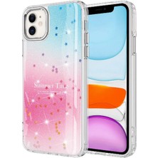 Ahlttiba Apple iPhone 11 Için Uyumlu Kılıf Simli Desenli Parlak Task Kapak