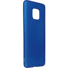 Huawei Mate 20 Pro Için Uyumlu Kılıf Yumuaşk Renkli Esnek Premium Rubber Silikon - Mavi