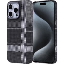 Ahlttiba Apple iPhone 15 Pro Max Için Uyumlu Kılıf M-Safe Şarj Özellikli Karbon Fiber Görünümlü Nekst Kapak