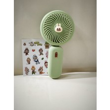 Arell Teknoloji Şarjli Mini El Fanı Masa Fanı Soğutucu Masa Üstü Vantilatör USB  3 Kademeli Olup Sticker Hediyeli