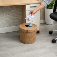 Sarda Design 💎 Şık Kuru Çöp Sepeti |  Yuvarlak Ofis Kuru Çöp Sepeti | Masa Altı Kuru Çöp Sepeti