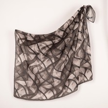 Piramit Naturel Eşarp | Çizgilerin Dansı