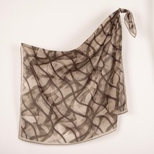 Piramit Naturel Eşarp | Çizgilerin Dansı