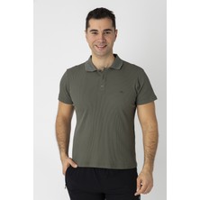 Crozwise Pamuk Pike Waffle Polo Yaka Tişört Haki 7152-04