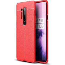 One Plus 8 Pro Için Uyumlu Ultra Koruma Deri Görünümlü Silikon Yüzey Kılıf Niss Kapak