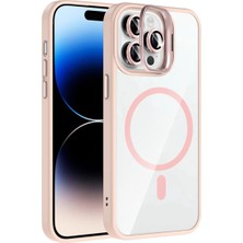 Ummeslem Apple iPhone 14 Pro Max Için Uyumlu Kılıf Standlı Lens Hediyeli M-Safe Şarj Özellikli Etro Kapak