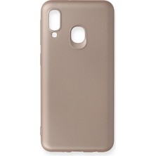 Ummeslem Samsung Galaxy A20E Için Uyumlu Kılıf Yumuaşk Renkli Esnek Premium Rubber Silikon - Rose Gold