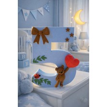 Bebek Odası Dekoratif 5 Yaş– Ayıcık ve Fiyonk Desenli 3D Tasarım