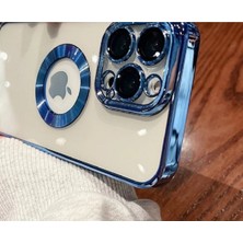 Ahlttiba Apple iPhone 14 Için Uyumlu Kılıf Yuvarlak Işlemeli Logo Gösteren Kamera Korumalı Omega Kapak