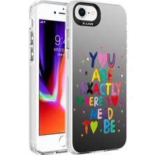 Apple iPhone 7 Kılıf Desenli Cep Telefonu Için Uyumlu Kapak Silver Sert Kapak