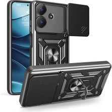 Ummeslem Realme Note 60 Cep Telefonu Için Uyumlu Kılıf Magnetik Standlı Kamera Korumalı Sürgülü Vega Kapak
